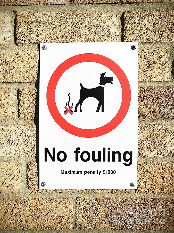 No fouling sign Photograph by Tom Gowanlock