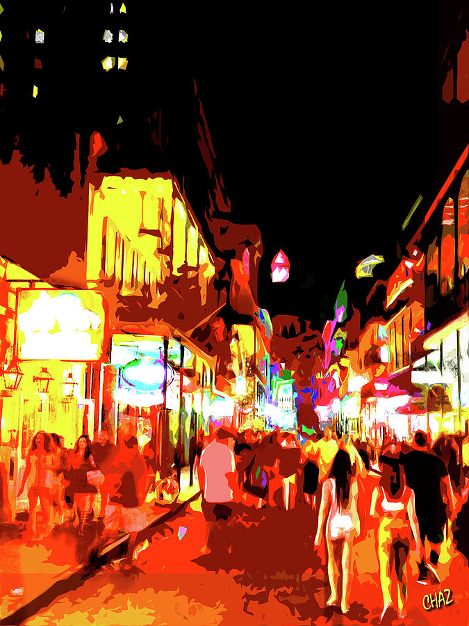N.O. French Quarter at Night Painting by CHAZ Daugherty