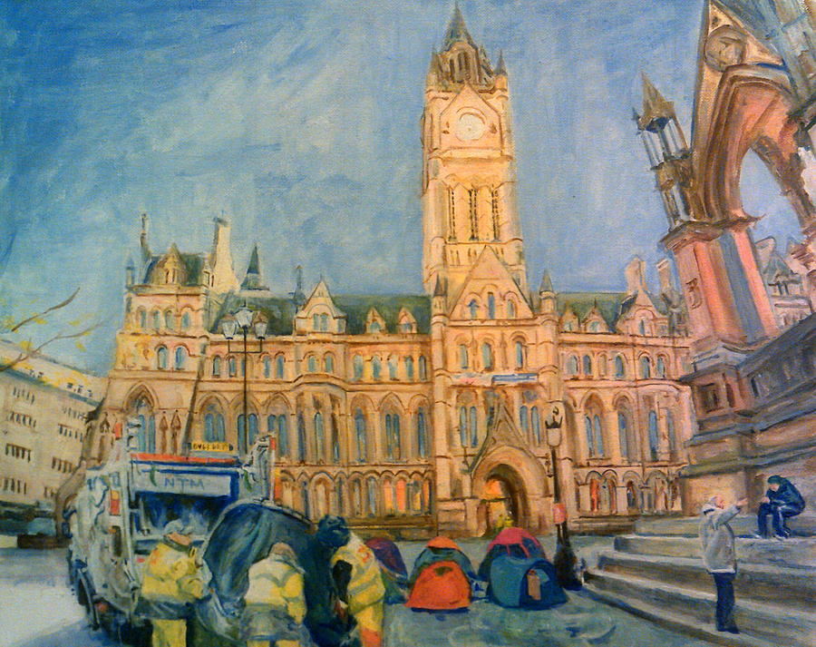 No Homelessness Problem In Manchester, Says Council Leader Painting by Rosanne Gartner