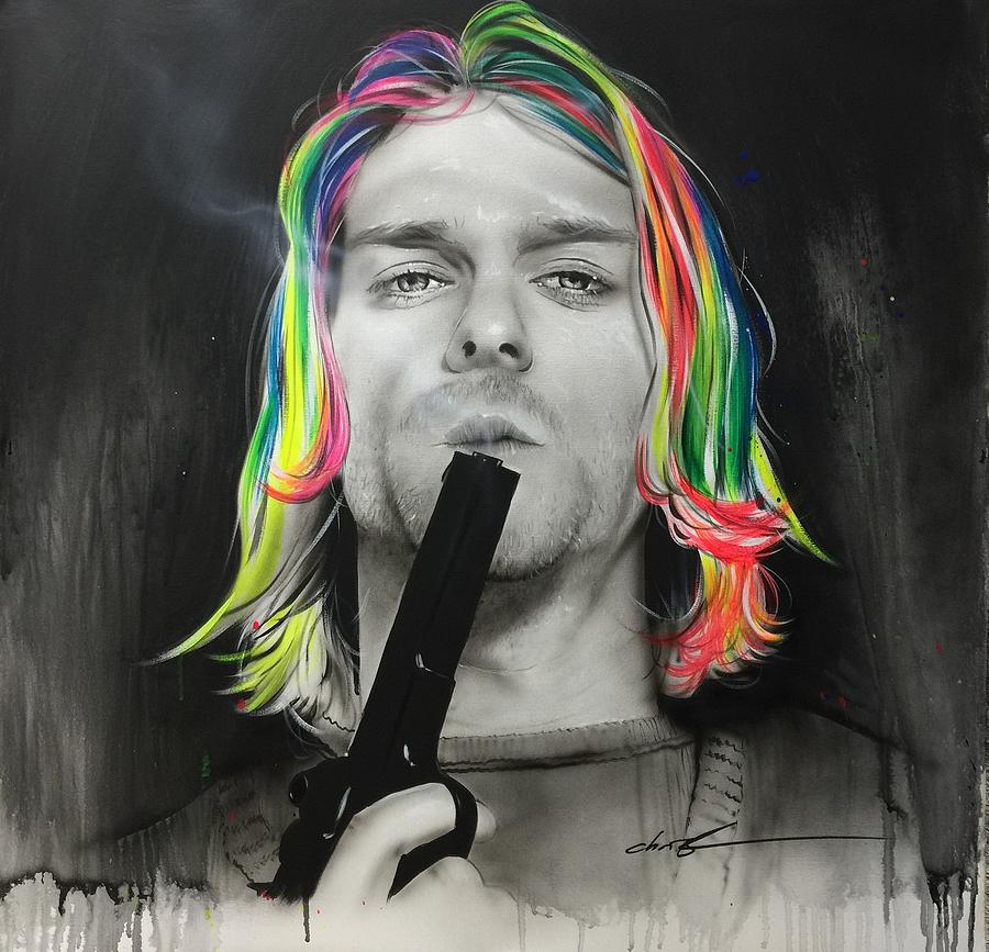 Kurt Cobain Painting - No I Dont have a Gun... by Christian Chapman Art