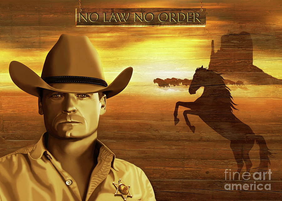 Buffalo Painting - No law no order Portrait Bailey Chase by Monika Juengling