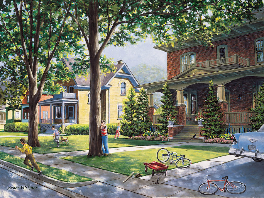 Bicycle Painting - No Peeking by Roger Witmer