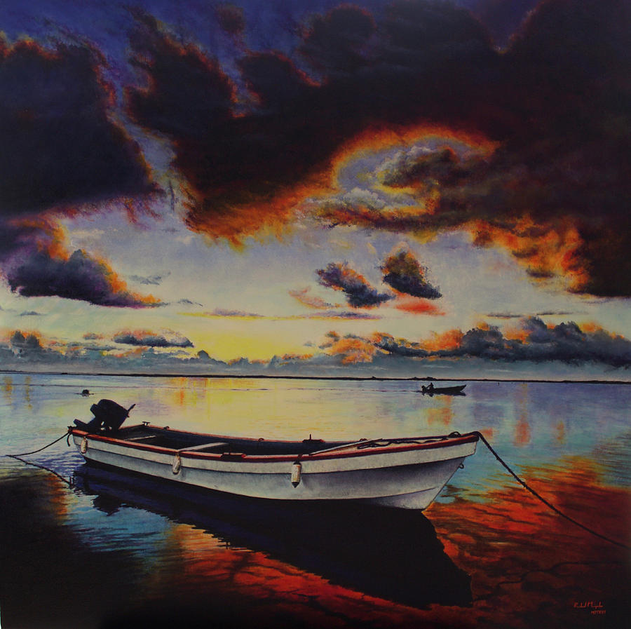 Watercraft Painting - No Place Else by Roland Miguel