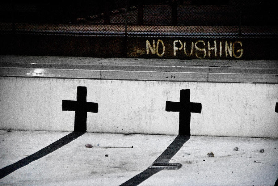 Catholic Photograph - No Pushing by Colleen Joy Catholic Photograph - No Pushing by Colleen Joy