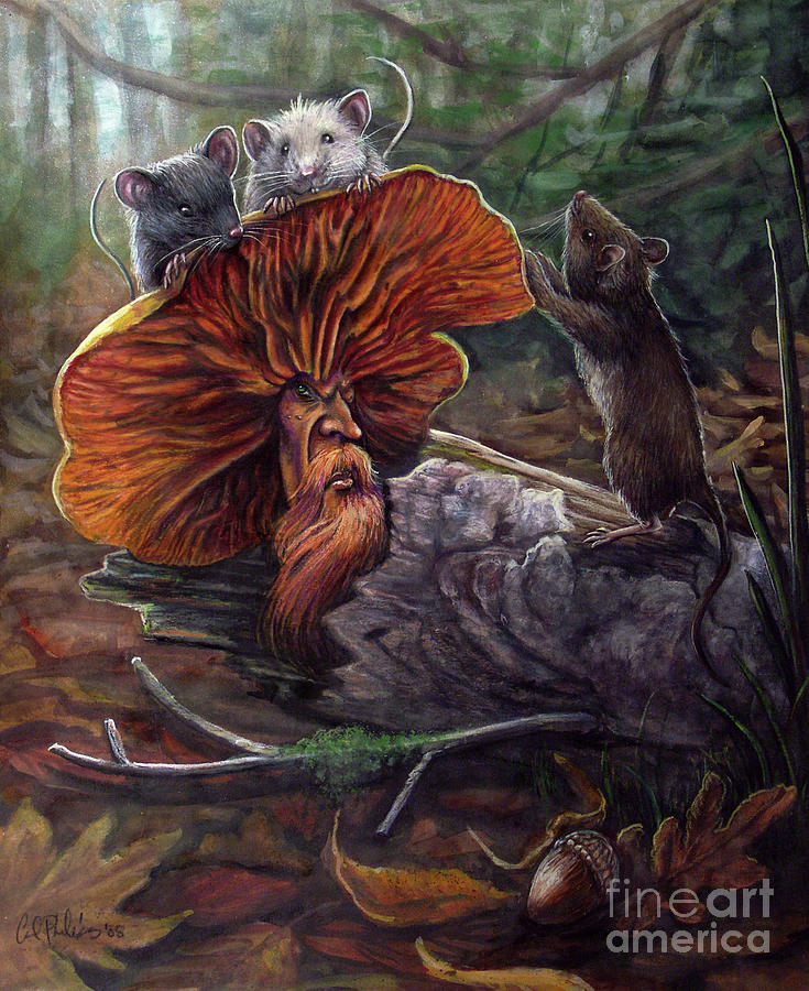 Mushroom Painting - No Recourse by Carol Phillips