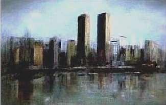 Twin Towers Painting - No Reflections on a Sad Day by Brian Higgins Twin Towers Painting - No Reflections on a Sad Day by Brian Higgins