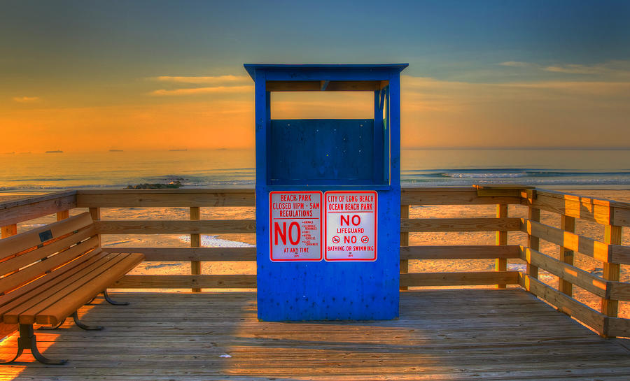 Long Beach Photograph - No Swimming by Mike  Deutsch