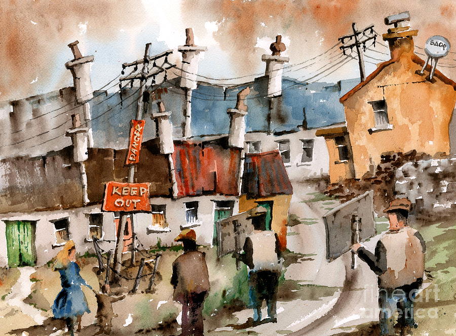 F 729 NO to pylons in Ireland.. Painting by Val Byrne