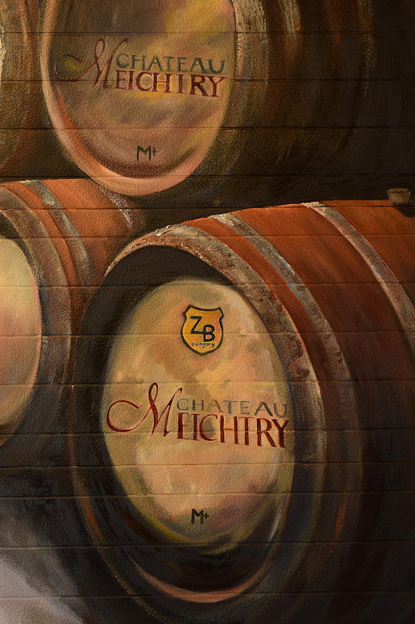 No Wine Before Its Time - Barrels-Chateau Meichtry Painting by Jan Dappen