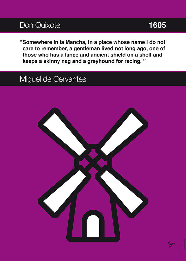 Miguel Digital Art - No027-MY-Don Quixote-Book-Icon-poster by Chungkong Art