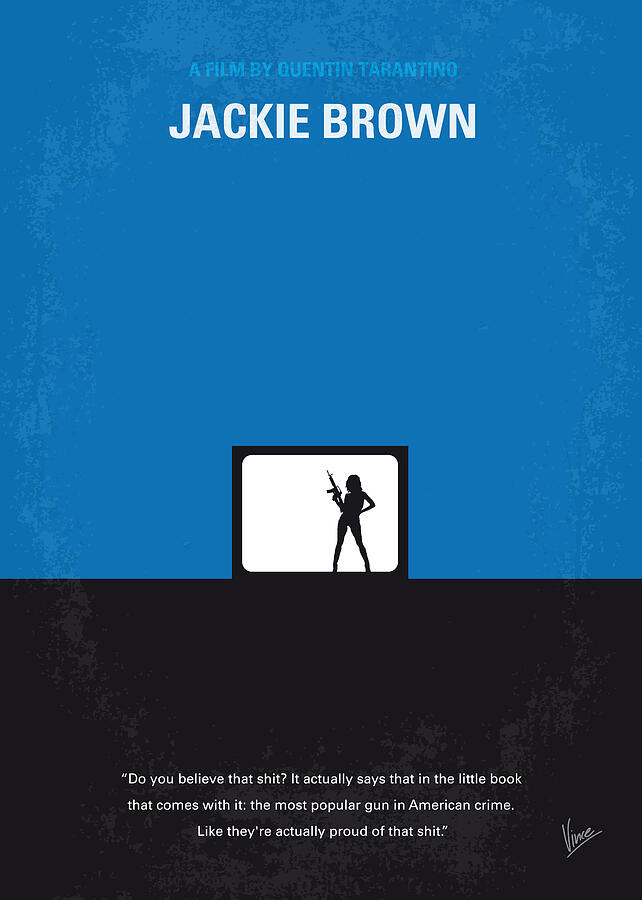 Hollywood Digital Art - No044 My Jackie Brown minimal movie poster by Chungkong Art