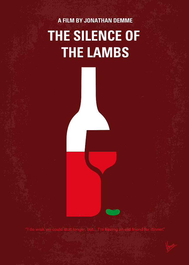 The Silence Of The Lambs Digital Art - No078 My Silence of the lamb minimal movie poster by Chungkong Art