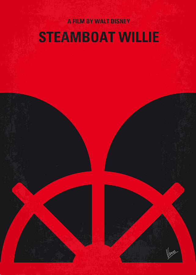 No085 My Steamboat Willie minimal movie poster Digital Art by Chungkong Art
