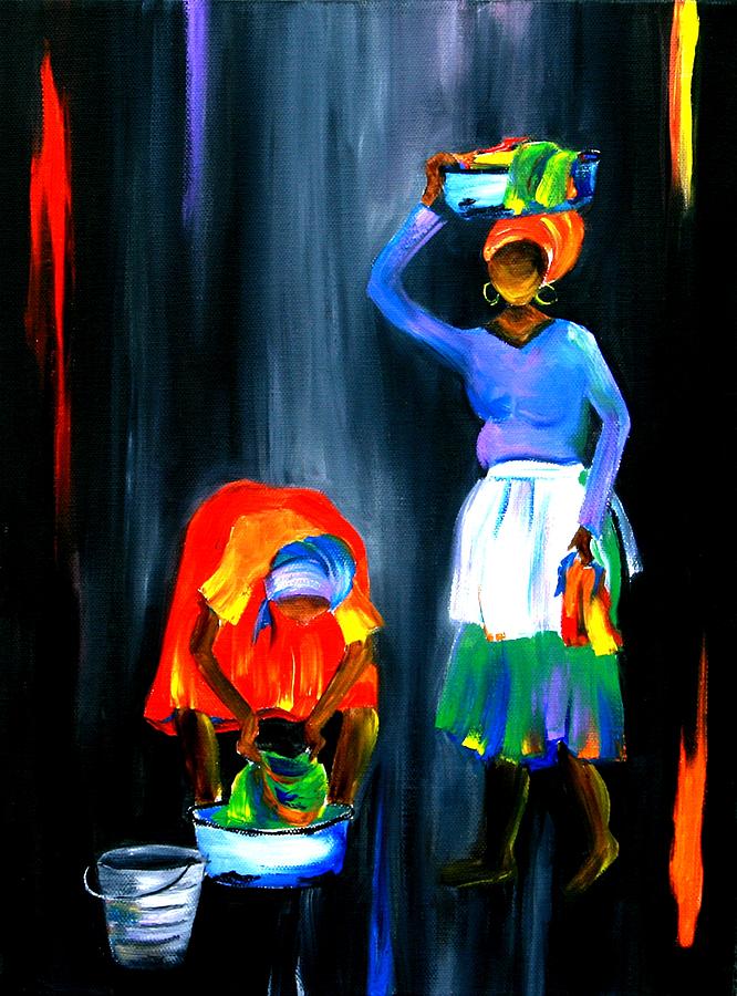 Africa Painting - No1 Everyday Life Of A Woman by Marietjie Henning