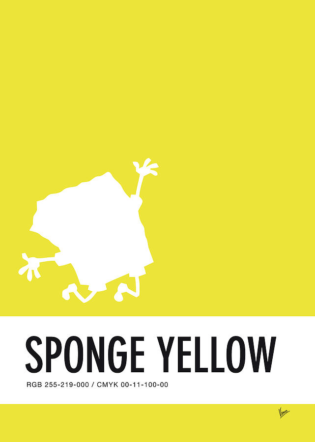 No10 My Minimal Color Code poster Spongebob Digital Art by Chungkong Art