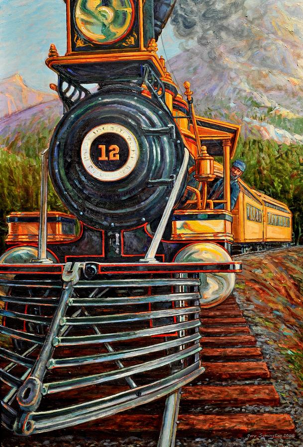 Train Painting - No.12 in the Mountains by Gary Symington Train Painting - No.12 in the Mountains by Gary Symington