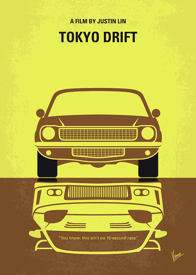 No207-3 My Tokyo Drift minimal movie poster Digital Art by Chungkong Art