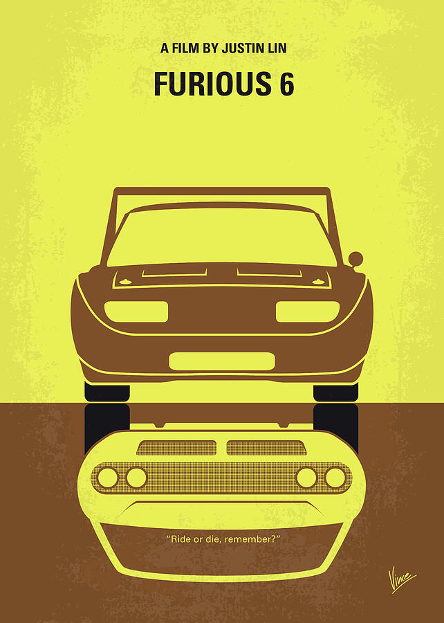 No207-6 My Furious 6 minimal movie poster Digital Art by Chungkong Art