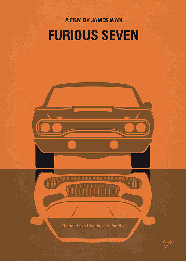 No207-7 My Furious 7 minimal movie poster Digital Art by Chungkong Art