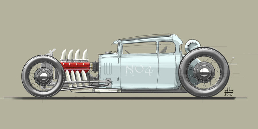 Car Drawing - No.4 by Jeremy Lacy