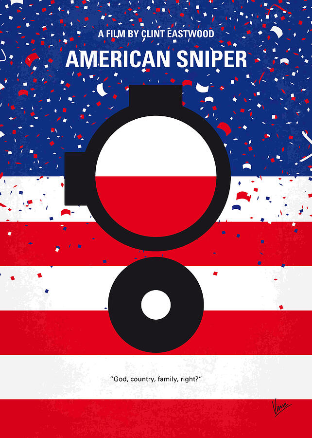 American Sniper Digital Art - No435 My American Sniper minimal movie poster by Chungkong Art