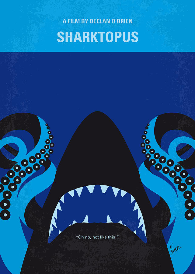 Sharktopus Digital Art - No485 My Sharktopus minimal movie poster by Chungkong Art