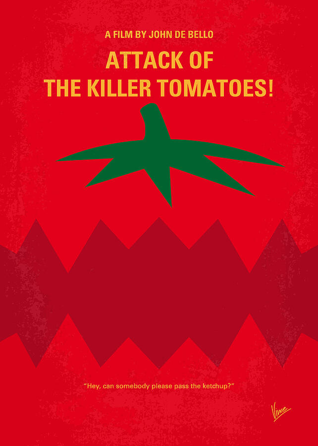 Hollywood Digital Art - No499 My Attack of the Killer Tomatoes minimal movie poster by Chungkong Art