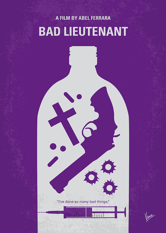 No509 My Bad Lieutenant minimal movie poster Digital Art by Chungkong Art