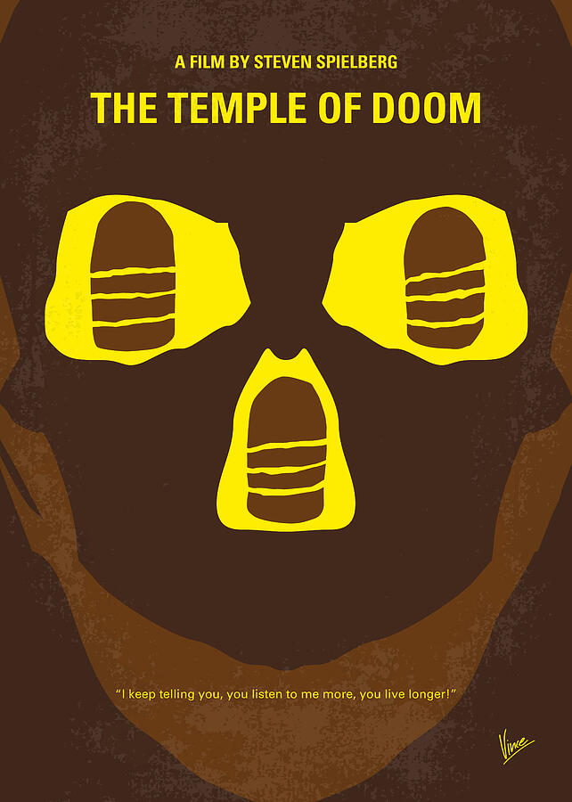 Hollywood Digital Art - No517 My The temple of doom minimal movie poster by Chungkong Art