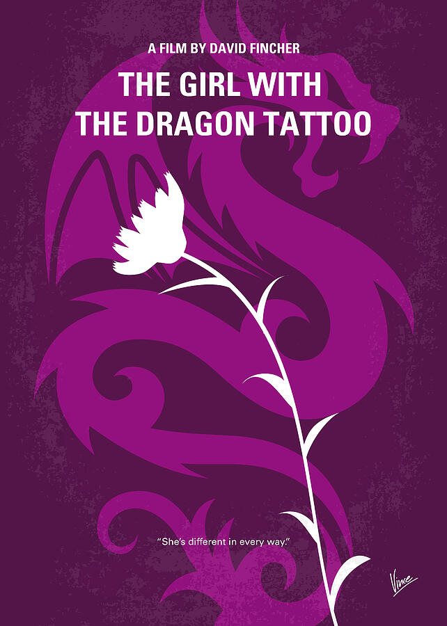 No528 My The Girl with the Dragon Tattoo minimal movie poster Digital Art by Chungkong Art