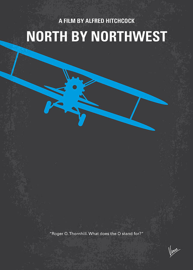North By Northwest Digital Art - No535 My North by Northwest minimal movie poster by Chungkong Art
