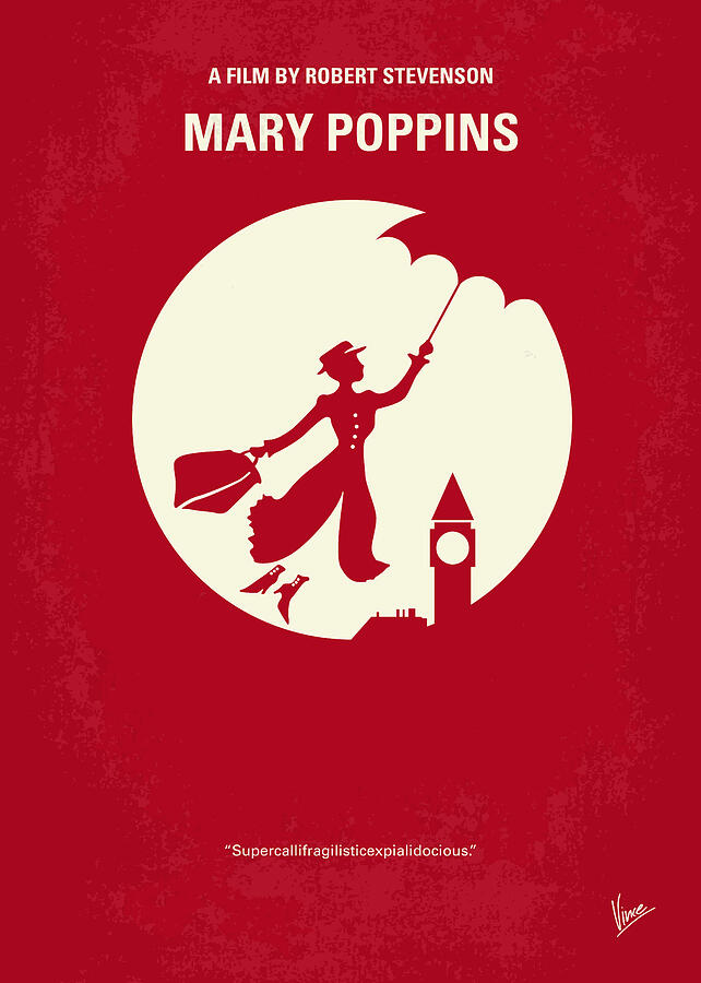 No539 My Mary Poppins minimal movie poster Digital Art by Chungkong Art