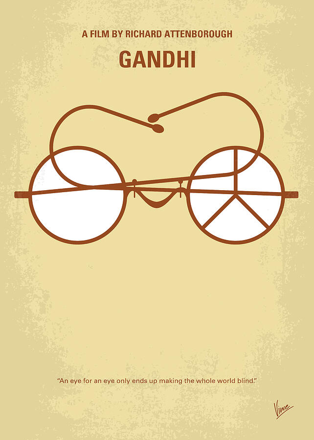No543 My Gandhi minimal movie poster Digital Art by Chungkong Art