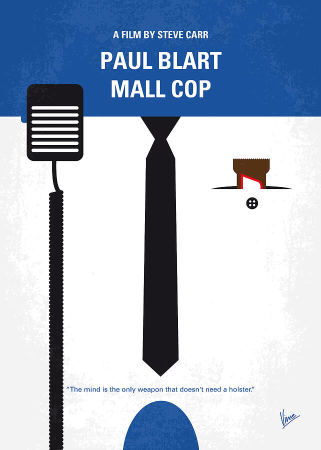 Hollywood Digital Art - No579 My Paul Blart Mall Cop minimal movie poster by Chungkong Art