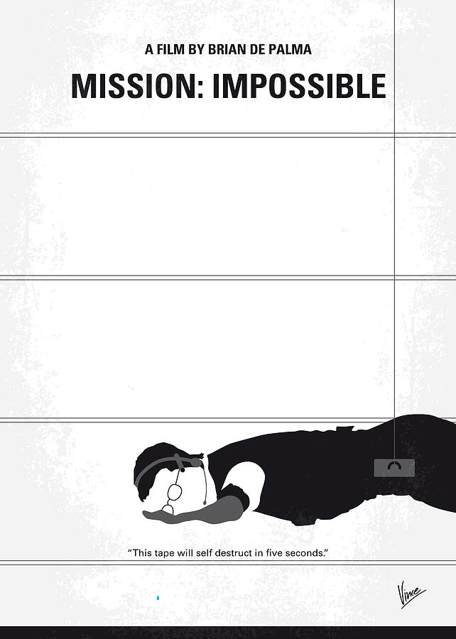 Mission Impossible Digital Art - No583 My Mission Impossible minimal movie poster by Chungkong Art