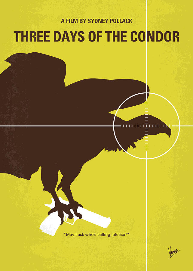 No659 My Three Days of the Condor minimal movie poster Digital Art by Chungkong Art