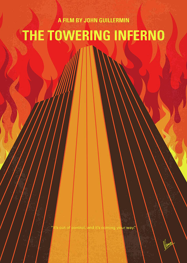 Hollywood Digital Art - No665 My The Towering Inferno minimal movie poster by Chungkong Art