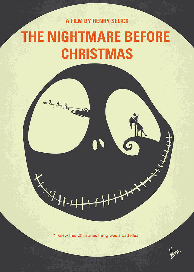 No712 My The Nightmare Before Christmas minimal movie poster Digital Art by Chungkong Art