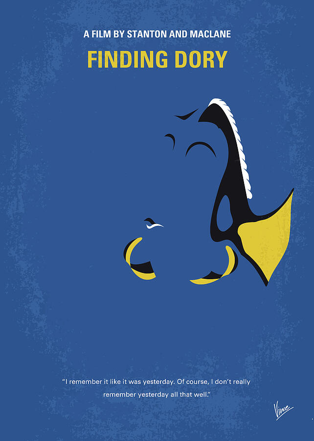 Finding Dory Digital Art - No717 My Finding Dory minimal movie poster by Chungkong Art