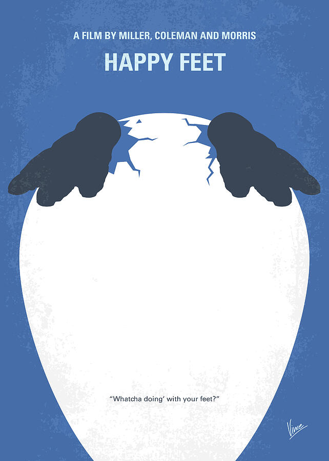 Penguin Digital Art - No744 My Happy Feet minimal movie poster by Chungkong Art