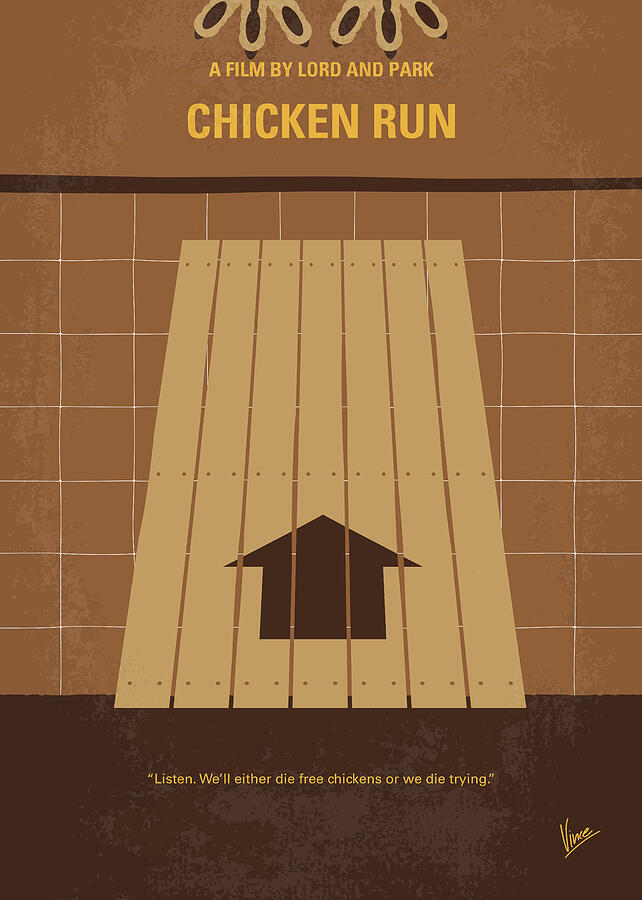 No789 My Chicken Run minimal movie poster Digital Art by Chungkong Art