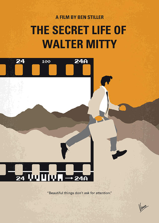 Fantasy Digital Art - No806 My The Secret Life of Walter Mitty minimal movie poster by Chungkong Art