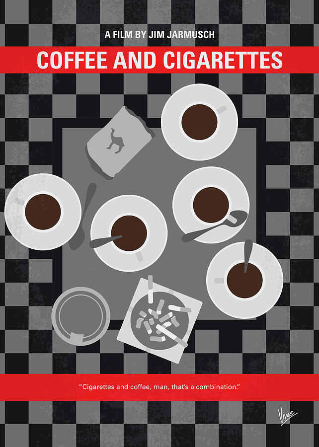 No808 My Coffee and Cigarettes minimal movie poster Digital Art by Chungkong Art