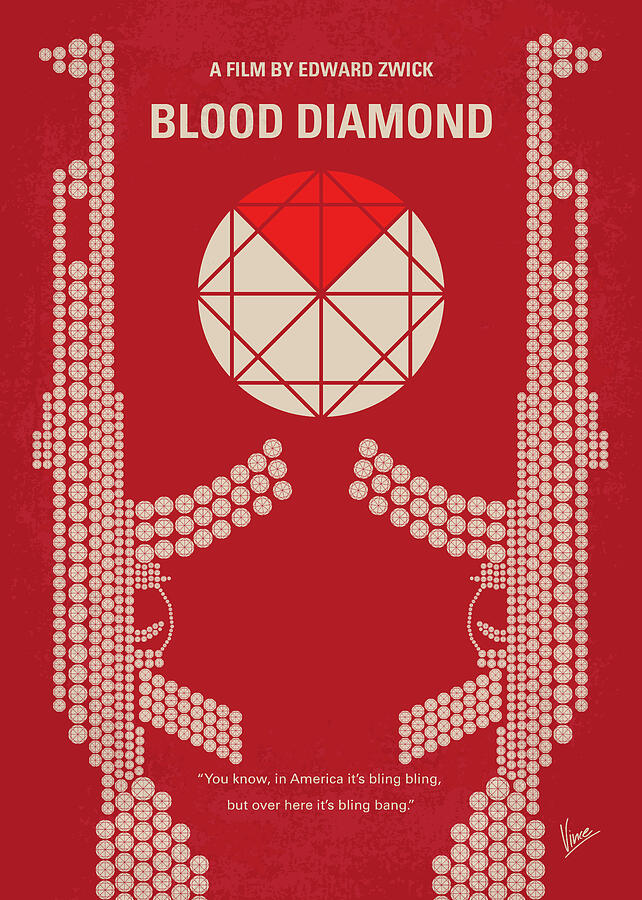 No833 My Blood Diamond minimal movie poster Digital Art by Chungkong Art