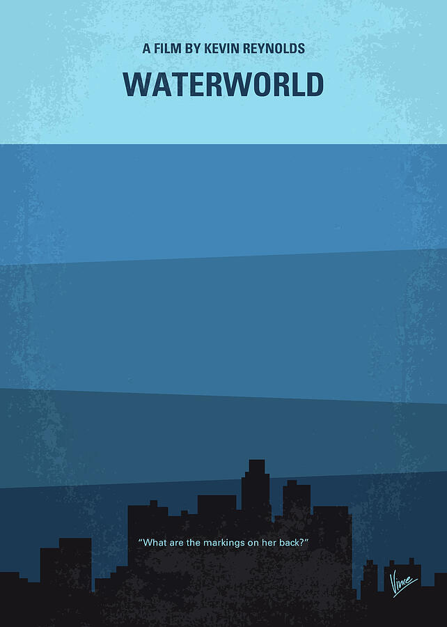 No857 My Waterworld minimal movie poster Digital Art by Chungkong Art