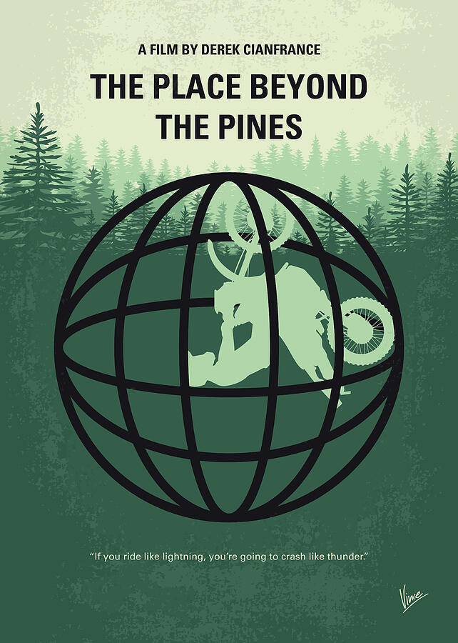 Hollywood Digital Art - No954 My The Place Beyond the Pines minimal movie poster by Chungkong Art