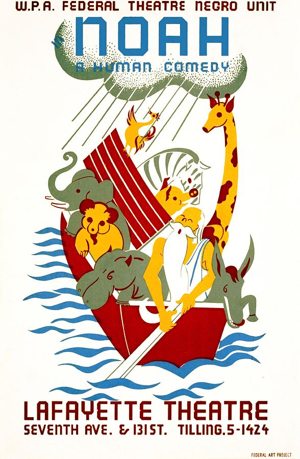 Noah, a human comedy, WPA poster, 1936 Painting by Vincent Monozlay