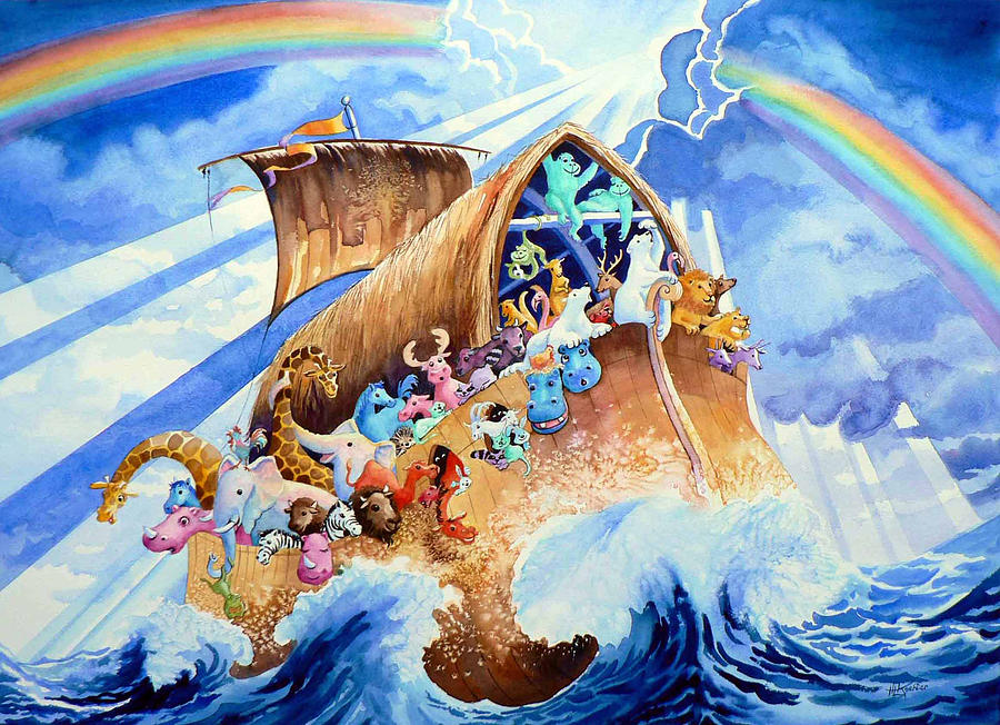 Noahs Ark Painting by Hanne Lore Koehler