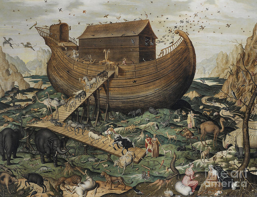 Noahs Ark on Mount Ararat, 1570 Painting by Simon de Myle