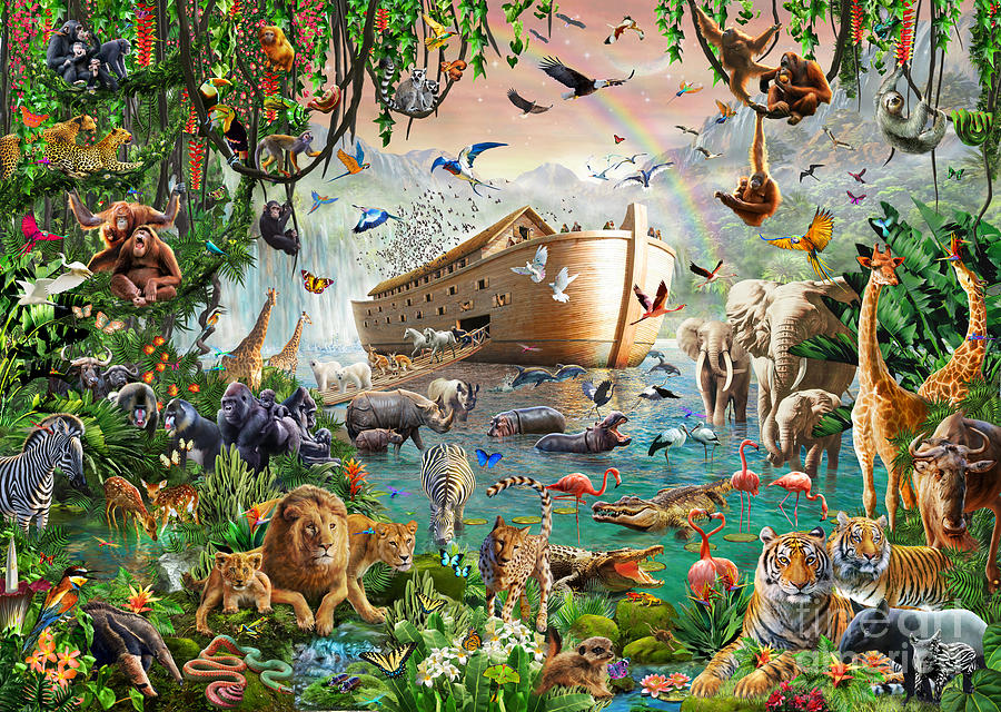 Animal Digital Art - Noahs Ark Variant 1 by MGL Meiklejohn Graphics Licensing